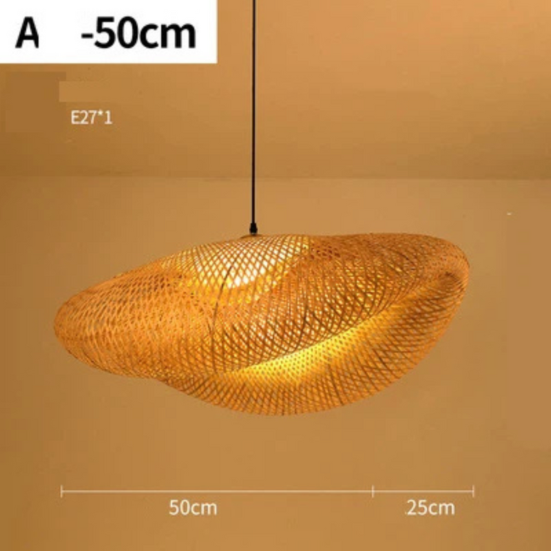 Rattan Chandelier | Boho-Style Pendant Light with Natural Texture