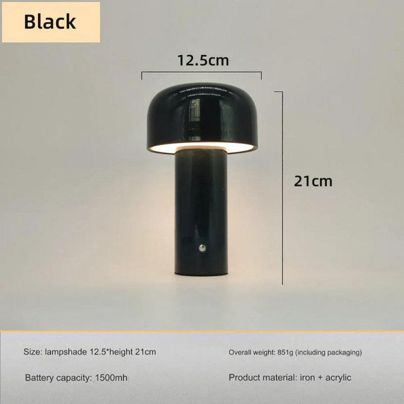 Cordless Table Lamp | Rechargeable LED Mushroom Light