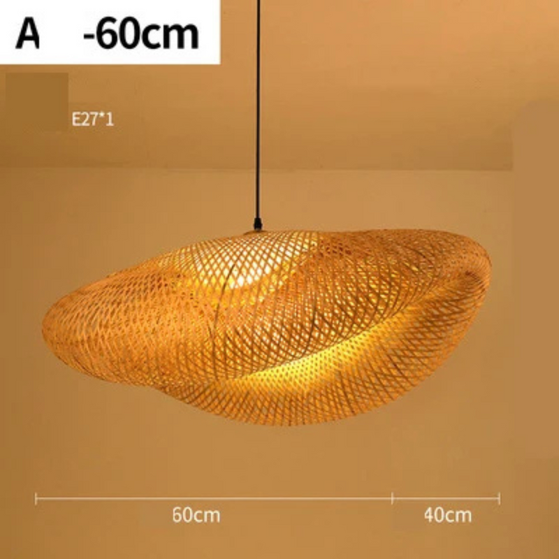 Rattan Chandelier | Boho-Style Pendant Light with Natural Texture