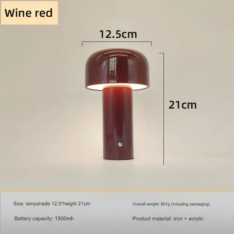 Cordless Table Lamp | Rechargeable LED Mushroom Light