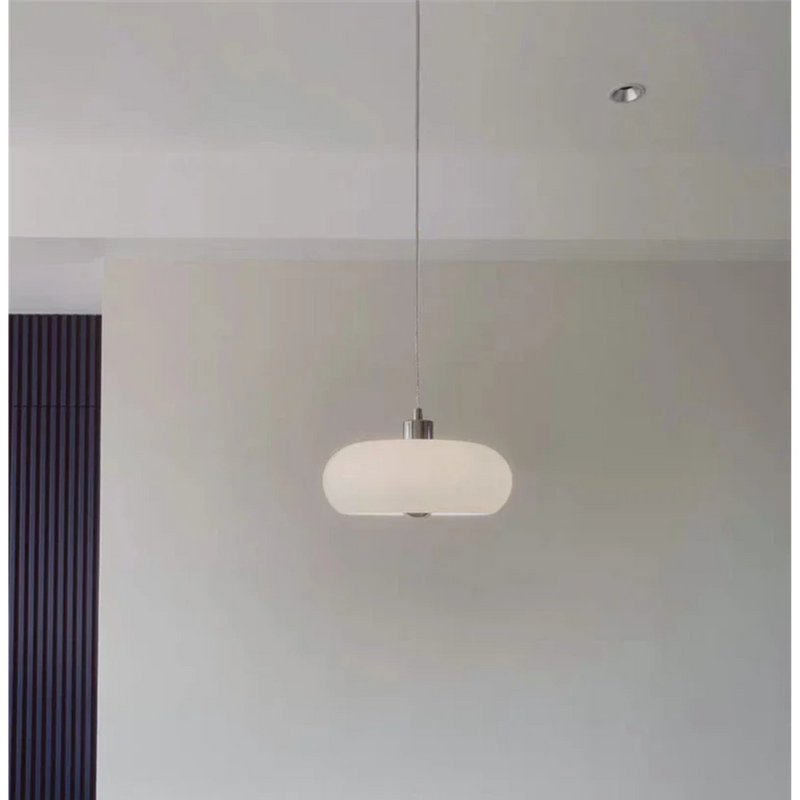Ceiling Light | Nordic LED Pendant with Glass and Wood Design
