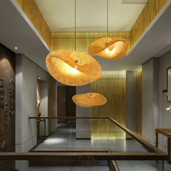 Pendant Light | Vintage Bamboo Ceiling Light with Energy-Saving LED