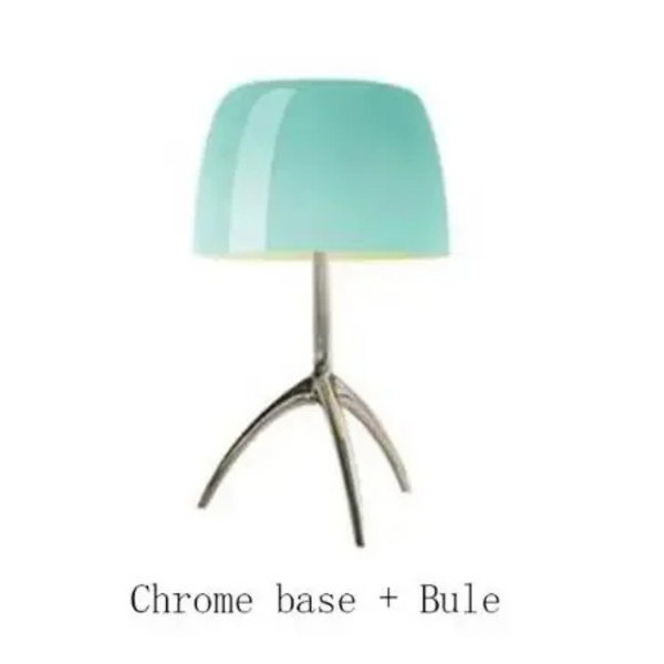Table Lamp | Modern Glass Bedside Lamp with Warm Chrome Finish