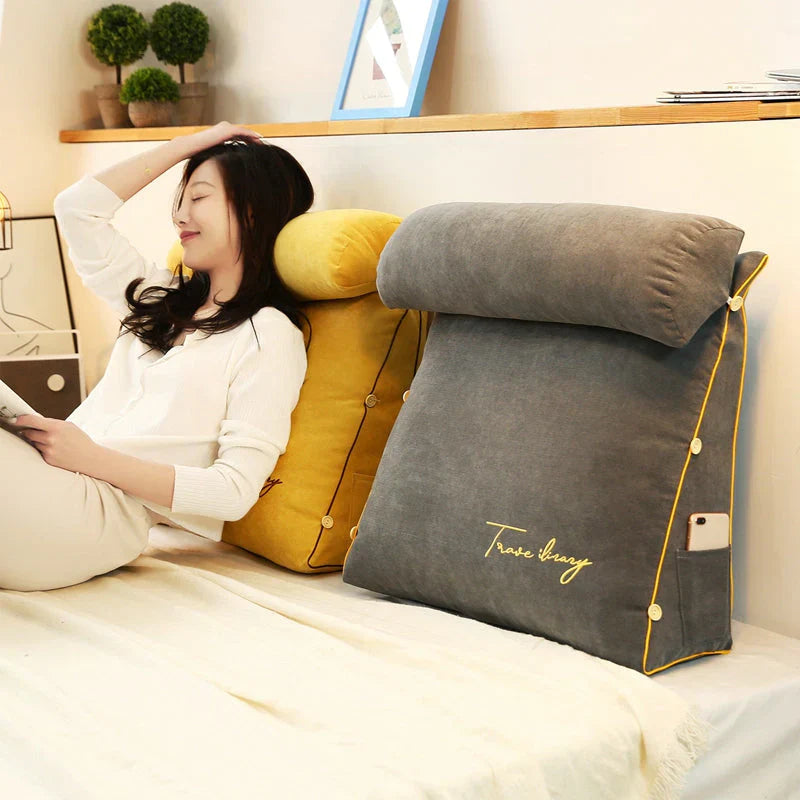 Variant image for Wedge Pillow with Ergonomic Design and Side Pockets for Back Support-1
