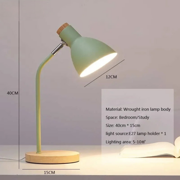 Table Lamp | Rustic Wood Design with Warm Glow for Bedside or Desk