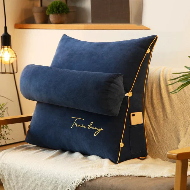 Variant image for Wedge Pillow with Ergonomic Design and Side Pockets for Back Support-2