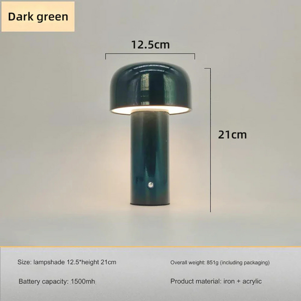 Cordless Table Lamp | Rechargeable LED Mushroom Light