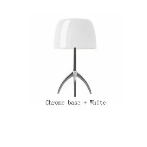 Table Lamp | Modern Glass Bedside Lamp with Warm Chrome Finish