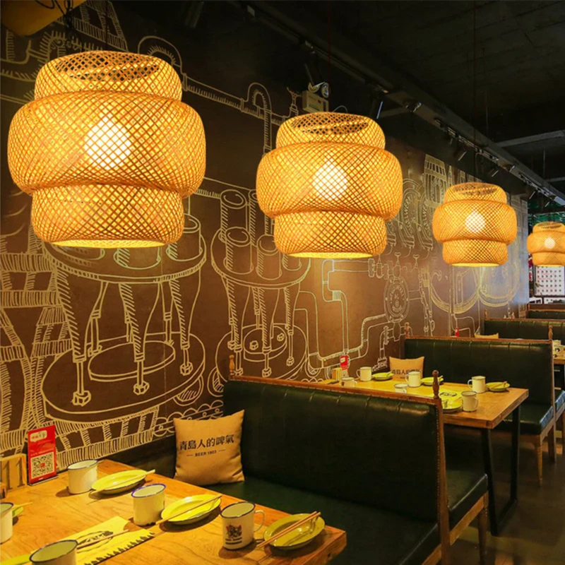 Rattan Chandelier | Boho-Style Pendant Light with Natural Texture