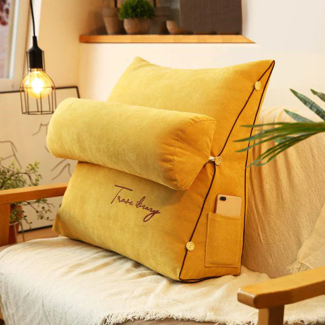 Wedge Pillow with Ergonomic Design and Side Pockets for Back Support-6