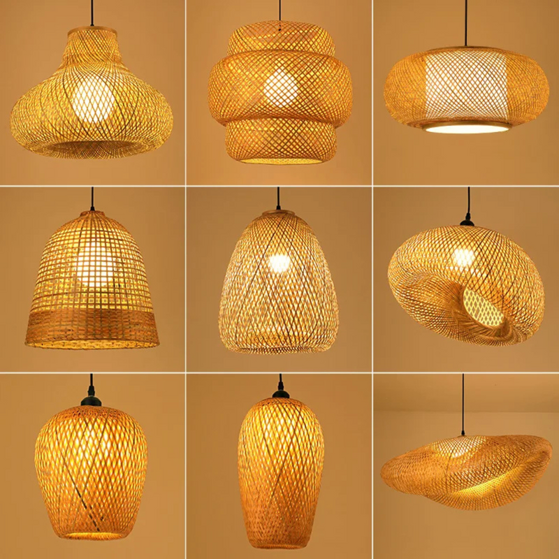 Rattan Chandelier | Boho-Style Pendant Light with Natural Texture
