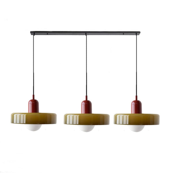 Trio glow: stylish pendant lamp with three colored glass screens 2