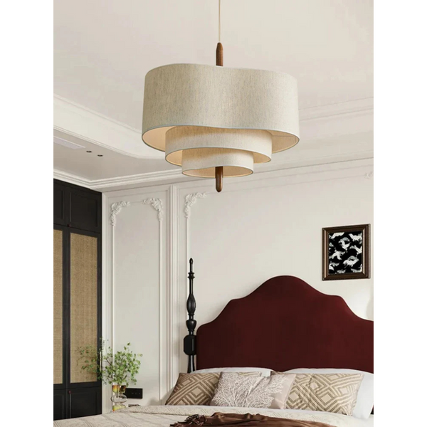 Chandelier Light | Fabric Shade Design for Cozy Living or Dining Rooms