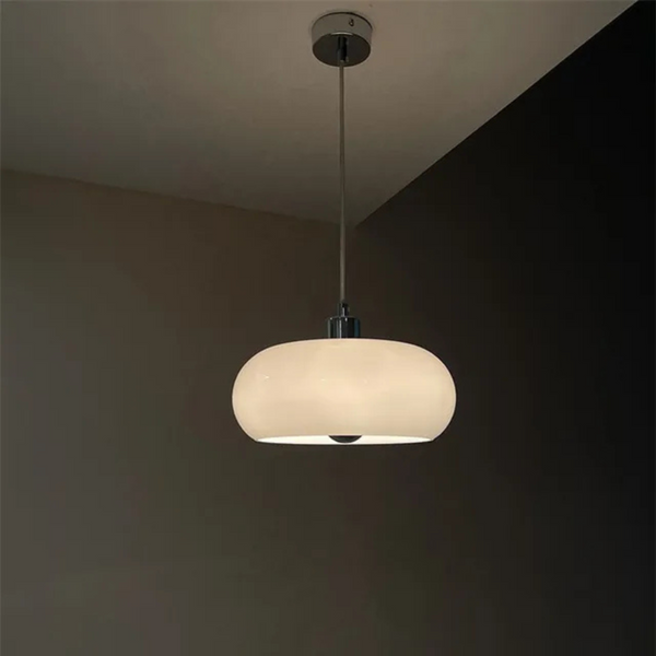 Ceiling Light | Nordic LED Pendant with Glass and Wood Design