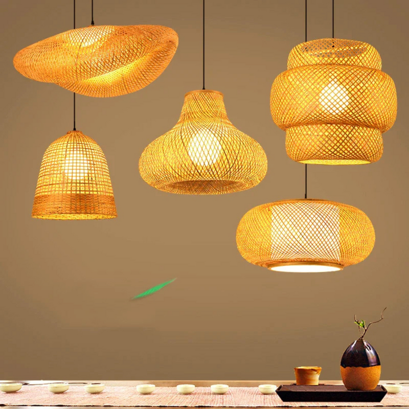 Rattan Chandelier | Boho-Style Pendant Light with Natural Texture