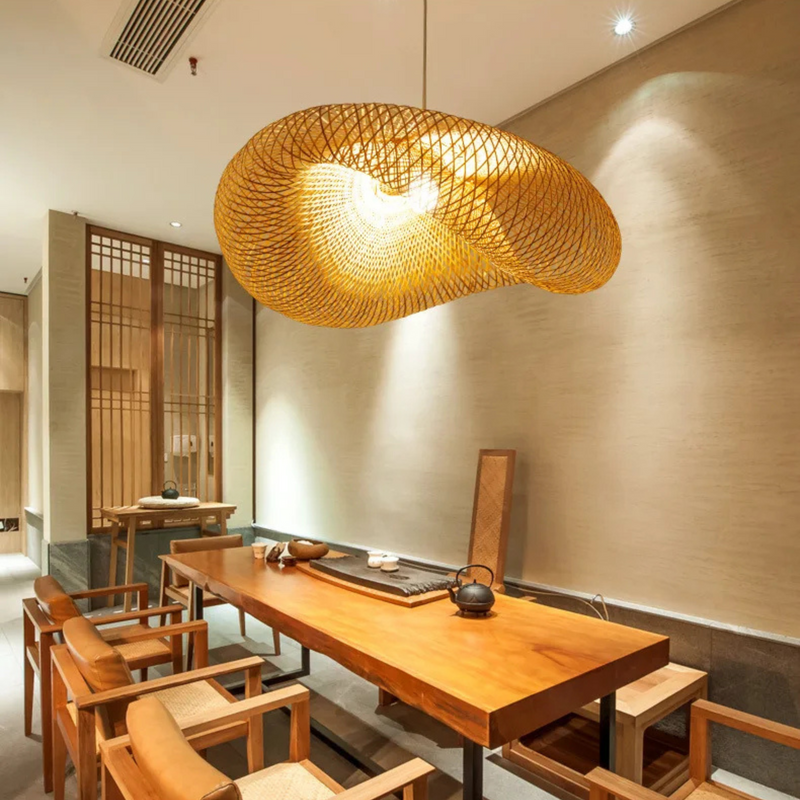 Pendant Light | Vintage Bamboo Ceiling Light with Energy-Saving LED