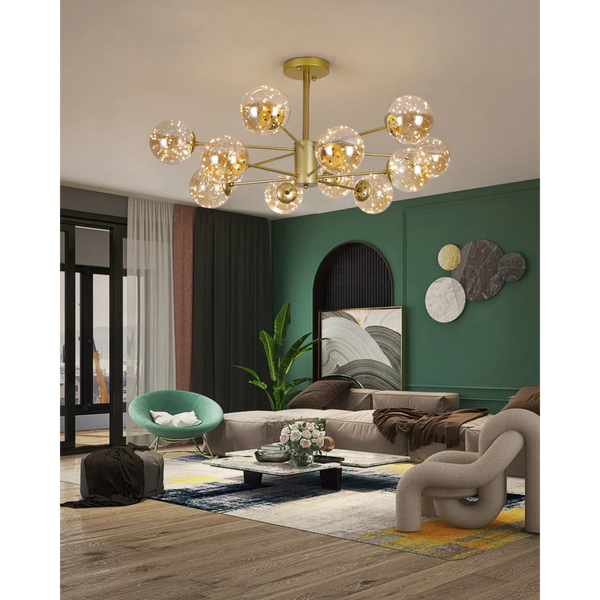 Chandelier Light | Modern Glass Globe Chandelier for Dining Room