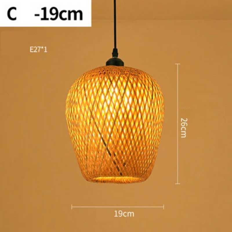 Rattan Chandelier | Boho-Style Pendant Light with Natural Texture