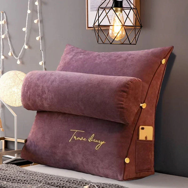 Wedge Pillow with Ergonomic Design and Side Pockets for Back Support-2