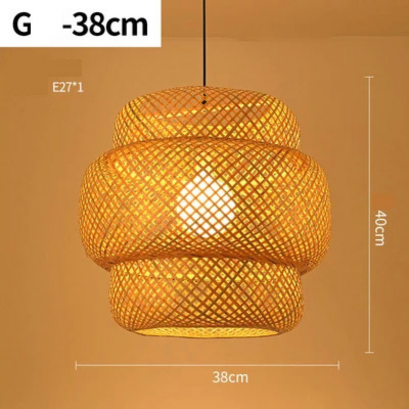 Rattan Chandelier | Boho-Style Pendant Light with Natural Texture