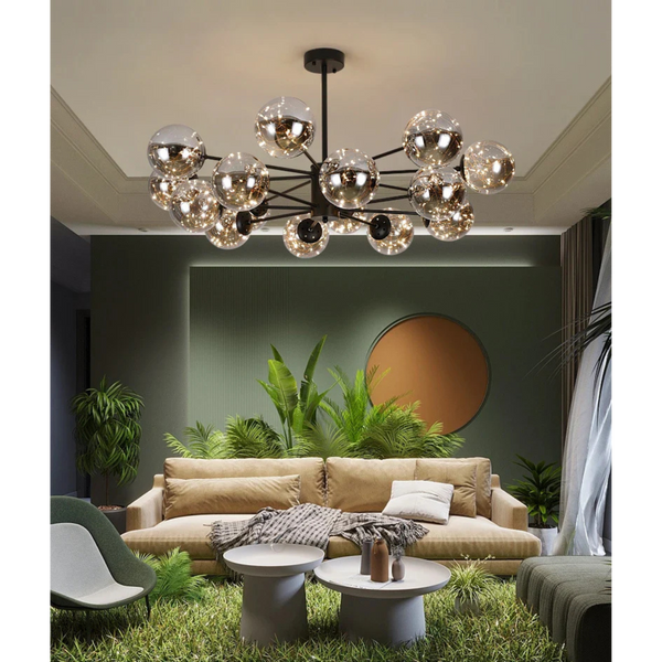 Chandelier Light | Modern Glass Globe Chandelier for Dining Room