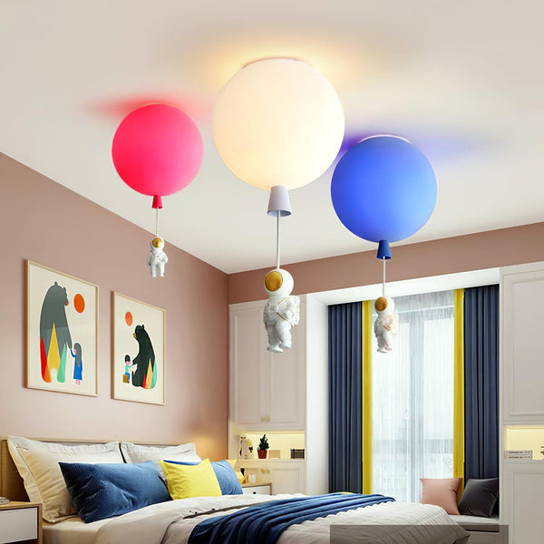 Modern moon-LED ceiling light with astronauts 2