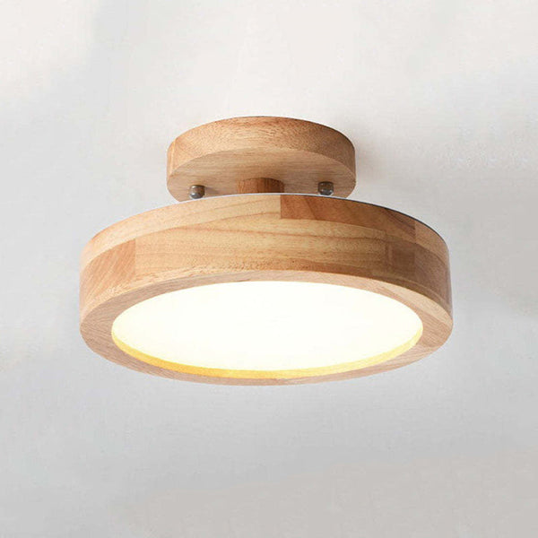 Wood glow: modern LED ceiling lamp with natural wooden frame 1