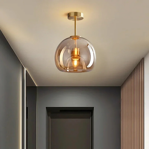 Ceiling Lamp | Flush Mount Glass Ceiling Light with Minimalist Design