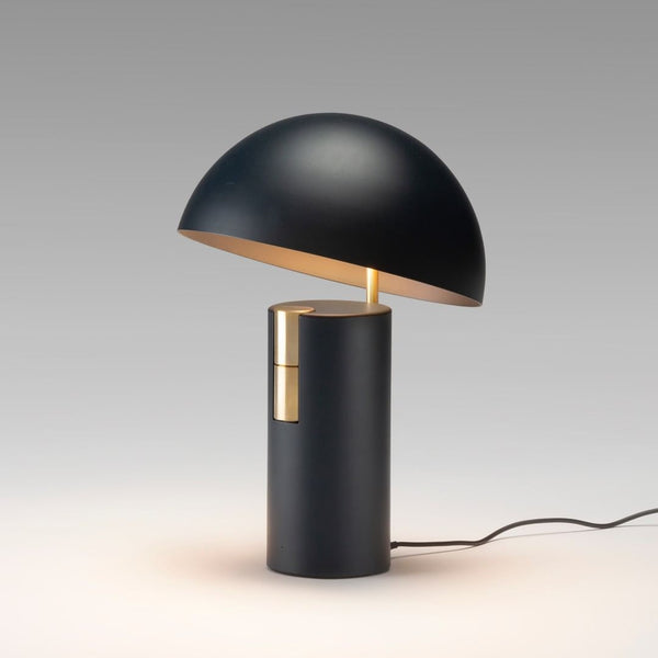 Avobogen: a minimalist table lamp with an curved arm and open luminous body 2