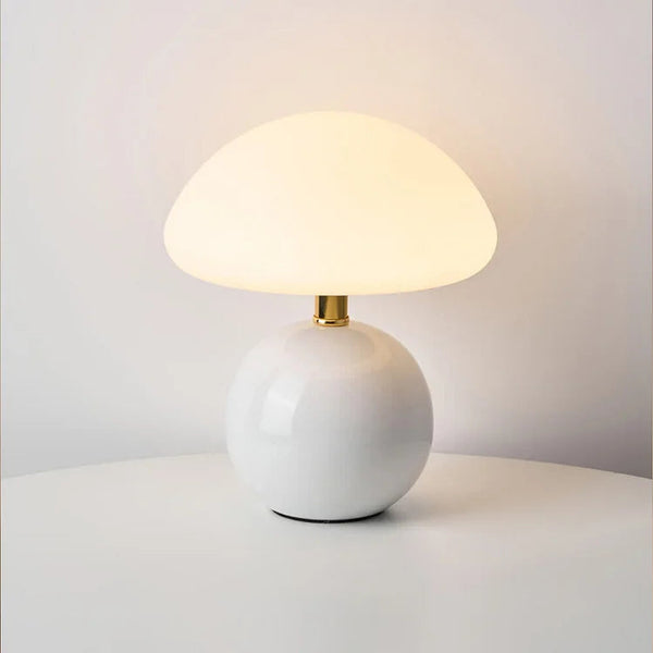 French cream mushroom lamp 0
