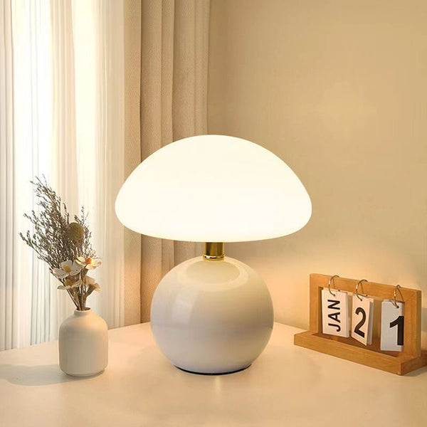 French cream mushroom lamp 1