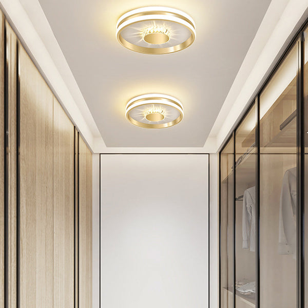 Gold Hallway Crystal LED Ceiling Lights 1