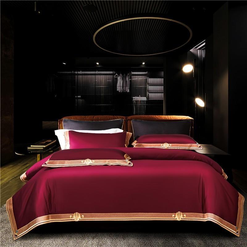 Orlena | Embroidered Egyptian Cotton Duvet Cover Set