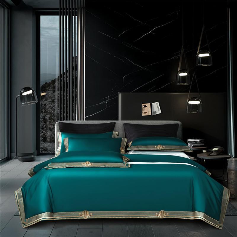 Orlena | Embroidered Egyptian Cotton Duvet Cover Set
