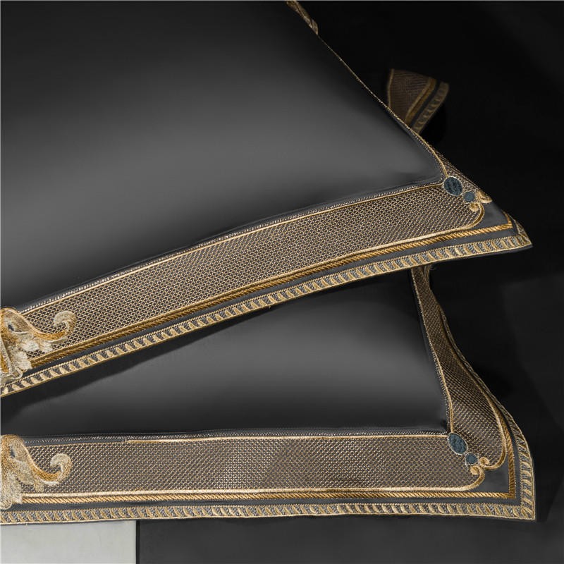 Orlena | Embroidered Egyptian Cotton Duvet Cover Set