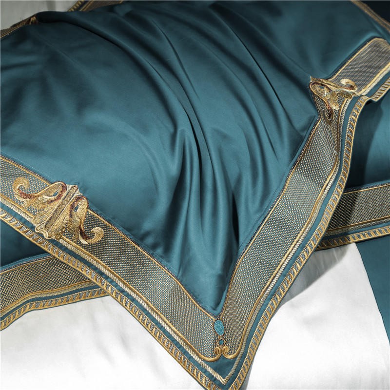 Orlena | Embroidered Egyptian Cotton Duvet Cover Set