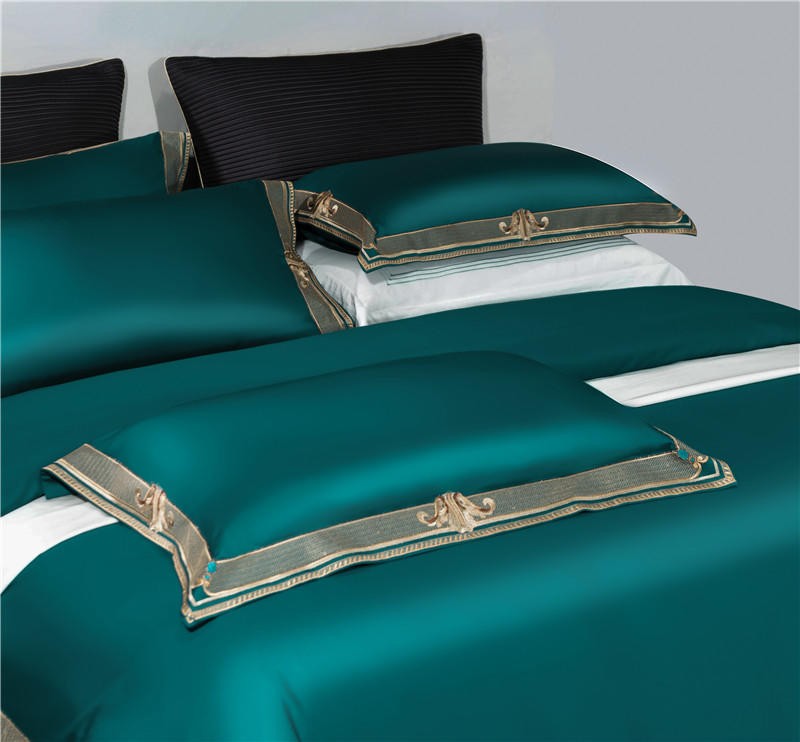 Orlena | Embroidered Egyptian Cotton Duvet Cover Set