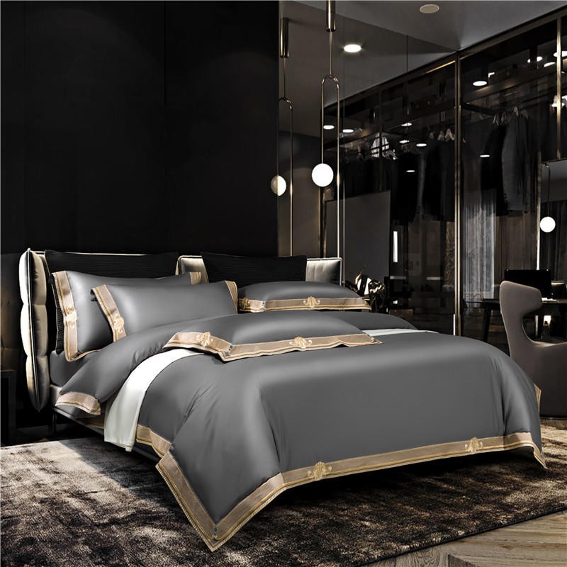 Orlena | Embroidered Egyptian Cotton Duvet Cover Set