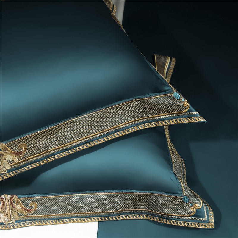 Orlena | Embroidered Egyptian Cotton Duvet Cover Set