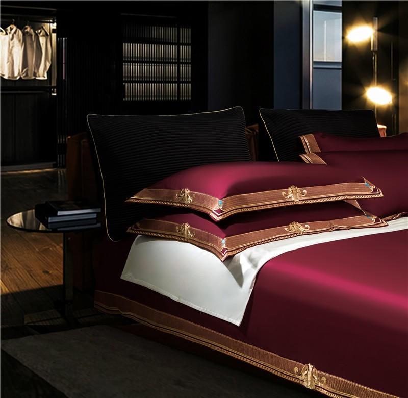 Orlena | Embroidered Egyptian Cotton Duvet Cover Set