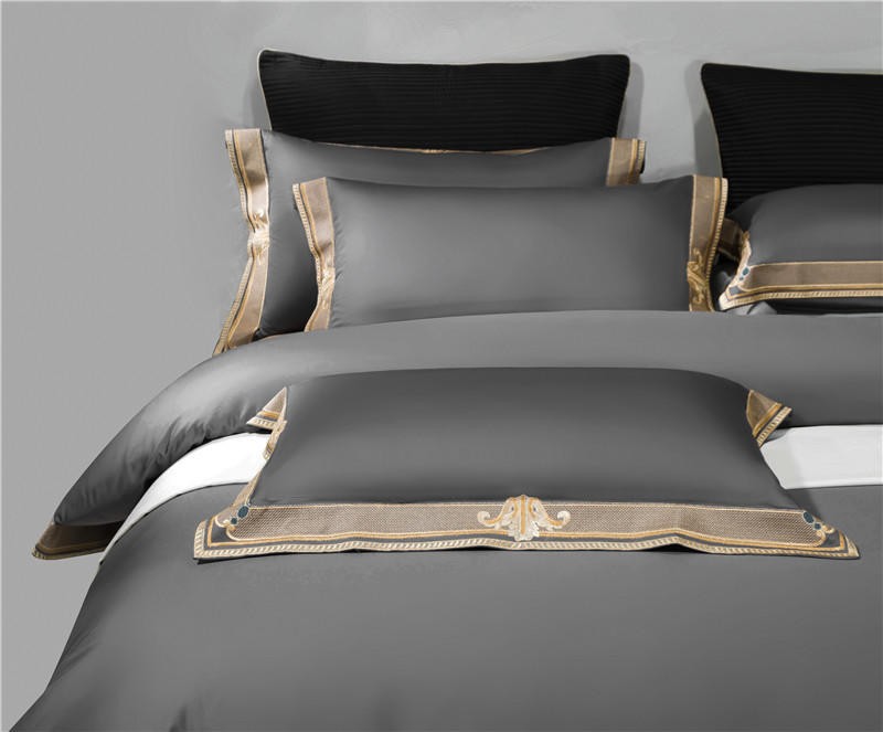 Orlena | Embroidered Egyptian Cotton Duvet Cover Set