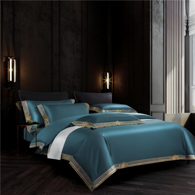 Orlena | Embroidered Egyptian Cotton Duvet Cover Set
