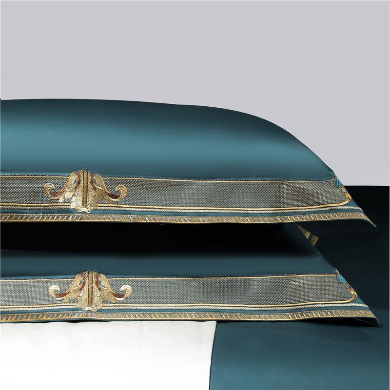 Orlena | Embroidered Egyptian Cotton Duvet Cover Set