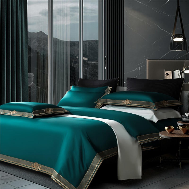 Orlena | Embroidered Egyptian Cotton Duvet Cover Set