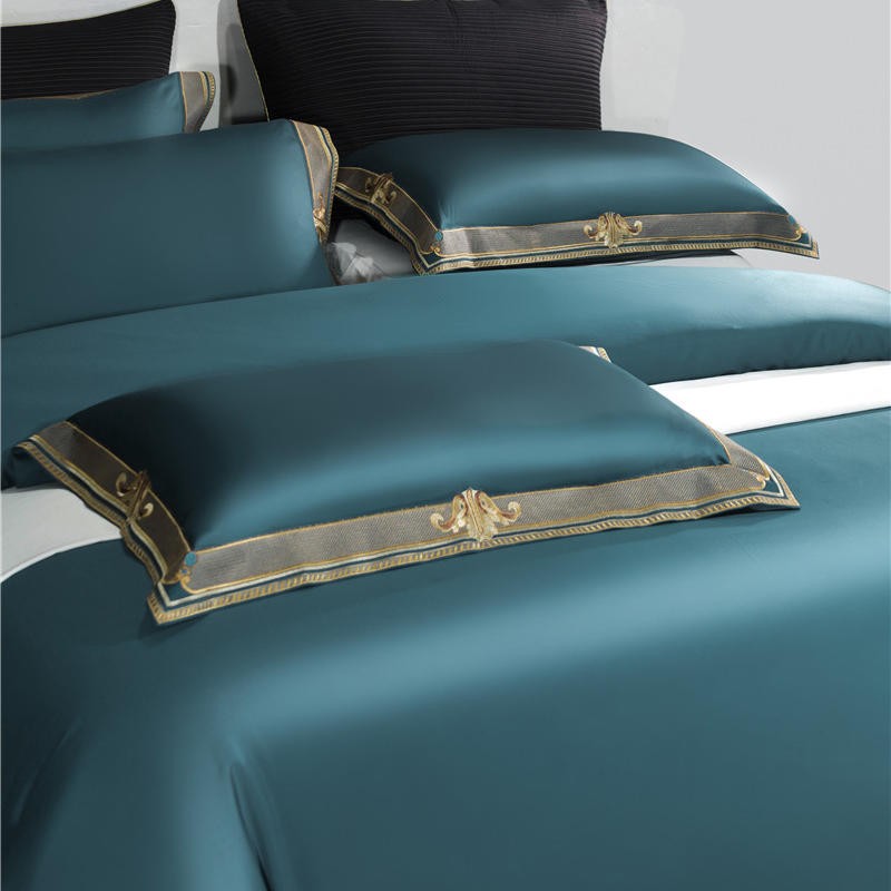 Orlena | Embroidered Egyptian Cotton Duvet Cover Set