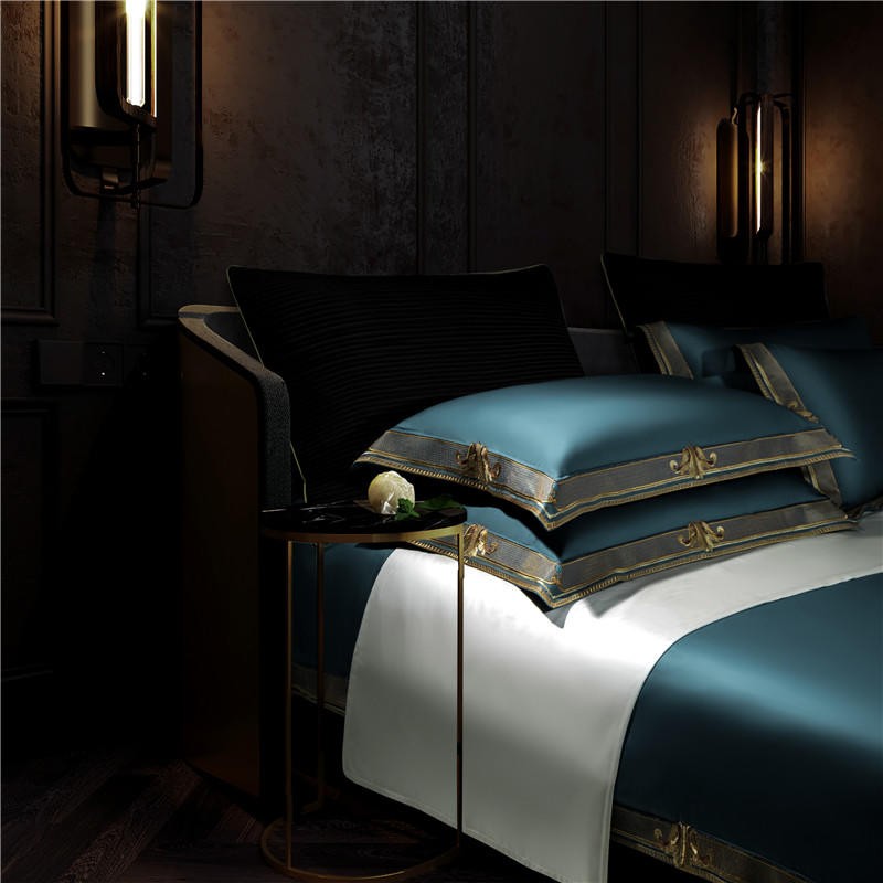 Orlena | Embroidered Egyptian Cotton Duvet Cover Set