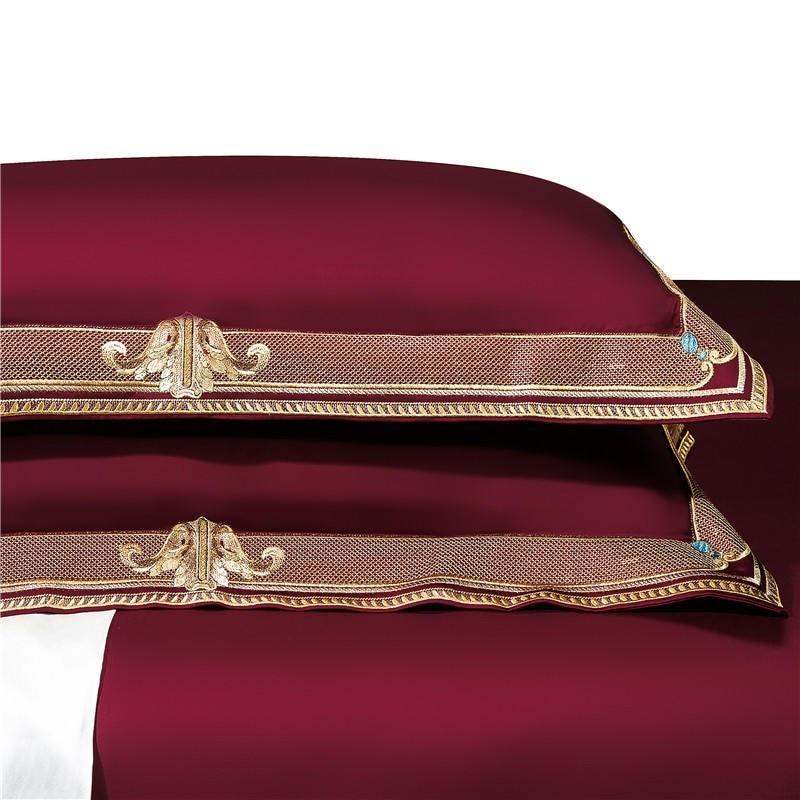 Orlena | Embroidered Egyptian Cotton Duvet Cover Set