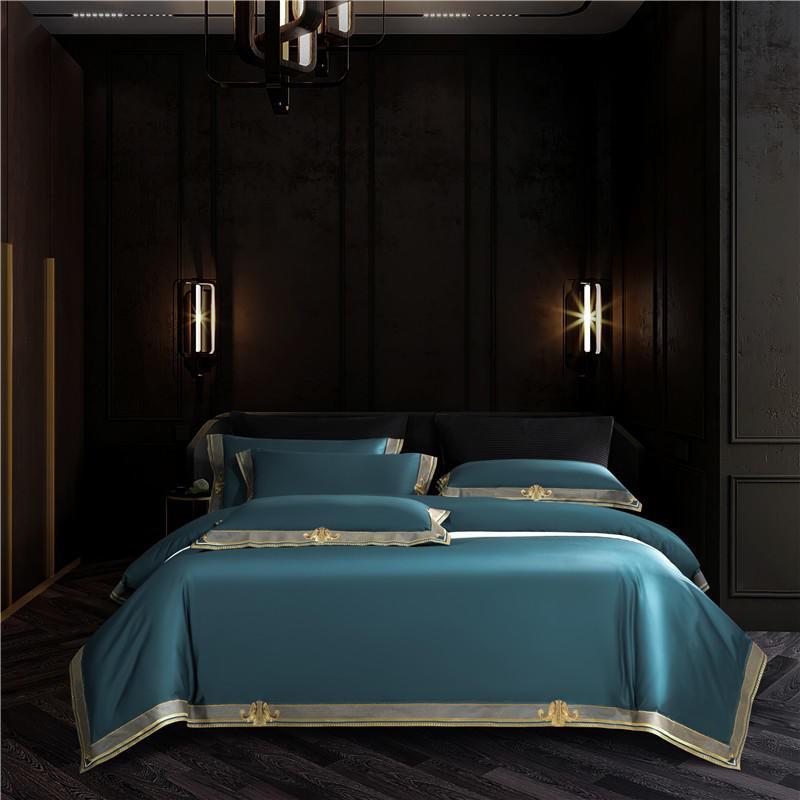 Orlena | Embroidered Egyptian Cotton Duvet Cover Set