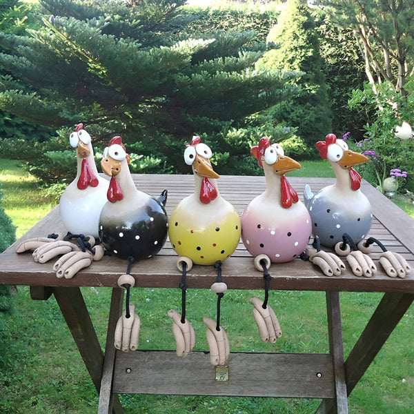 Garden Statue Chicken Figurine with Playful Design for Outdoor Decor 2
