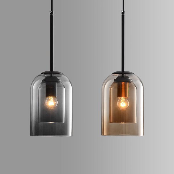 Mica Mid-Century Pendant Lamps with Double Glass 1